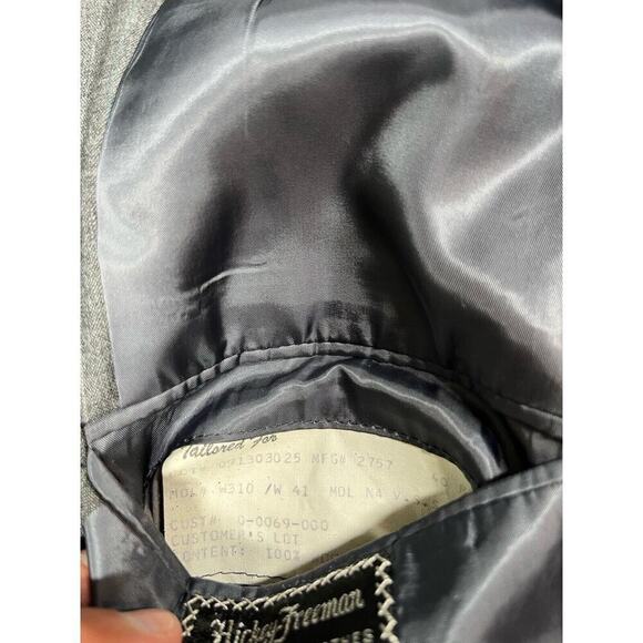 Hickey Freeman 100% Wool Gray Button Front Suit coat Blazer 40R - Picture 9 of 9